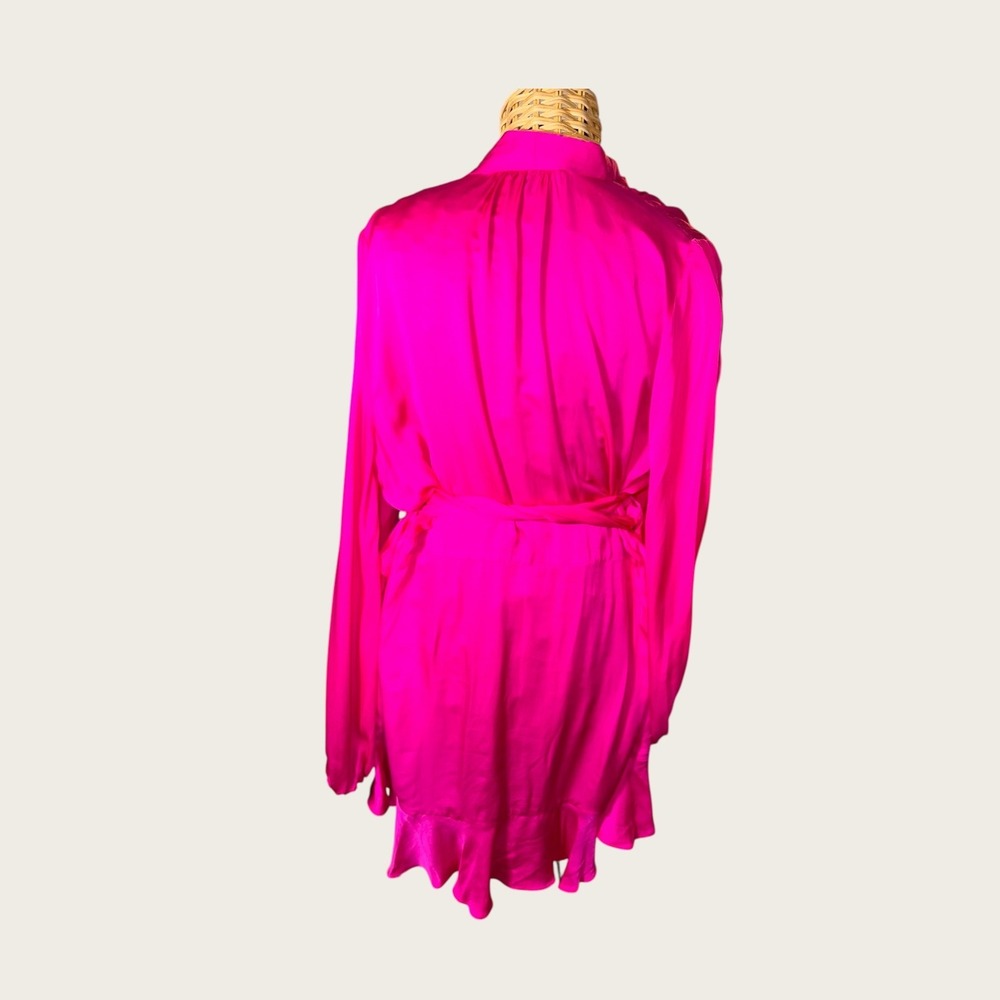 Banana Republic Hot Pink Silk Wrap Mini Dress - Picture 4 of 9